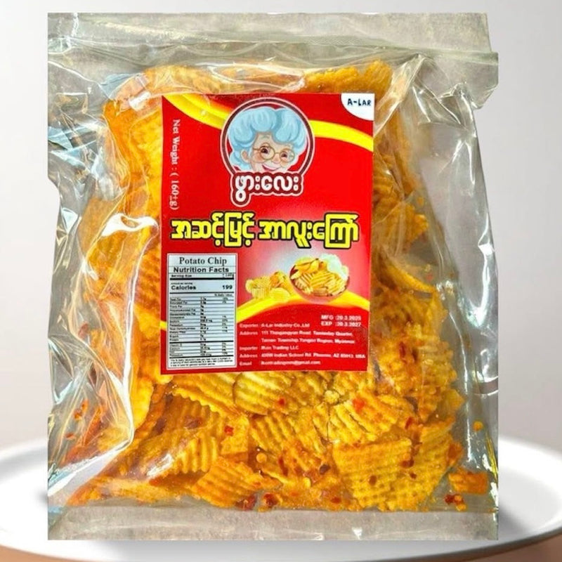 Pwar Lay - Fried potatoes chips( Spicy)  ဖွားလေး အာလူးကြော်  160 g