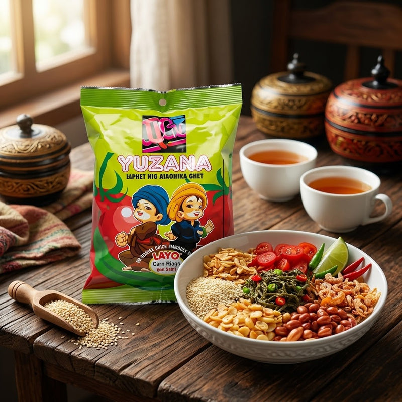 Yuzana - Pickled Tea Leaves (Delicious) Small  ယုဇန ဆယ်ထုပ်တွဲသေး - ပုံမှန်64g