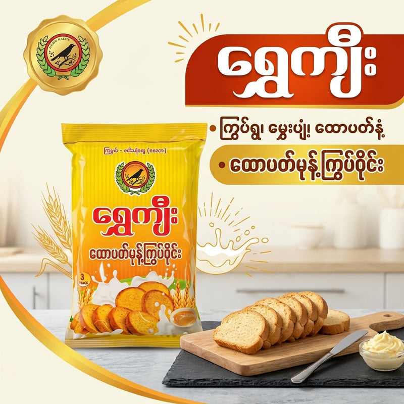 Shwe Kyee-Butter Snack Circle  ရွှေကျီး-မုန့်ကြွပ်ဝိုင်း 200g