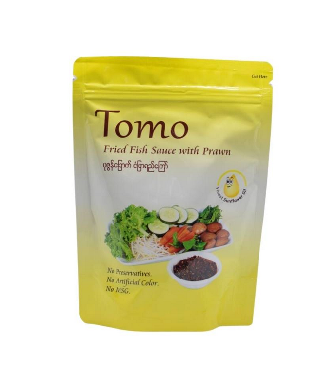 Tomo- Fried Fish sauce with prawn တိုမို-ပုဇွန်ခြောက် ငံပြာရည်ကြော် (320g)